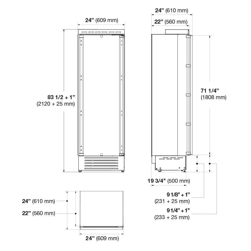 24" BUILT-IN FRIDGE COLUMN