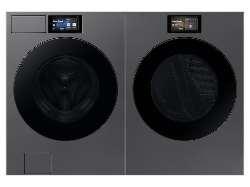 Samsung DV90F53AGS 7.6 cu. ft. Bespoke AI Ultra Capacity Front Load Gas Dryer with AI Home and AI OptiDry+ in Dark Steel