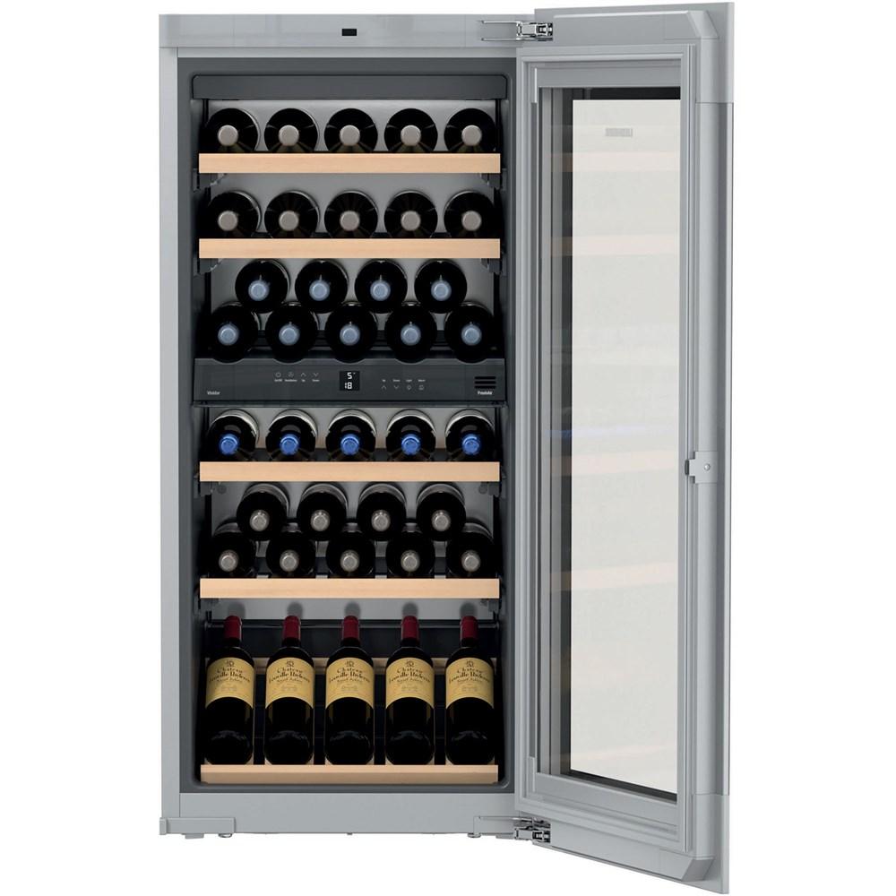 Liebherr 24" Fully Integrated Black Glass Door Tip Open 51 Bottles 2 Zone Wine