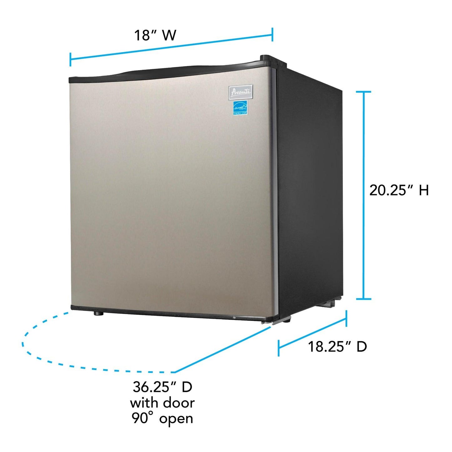 AR17T3S Avanti 1.7 cu. ft. Compact Refrigerator - Stainless Steel