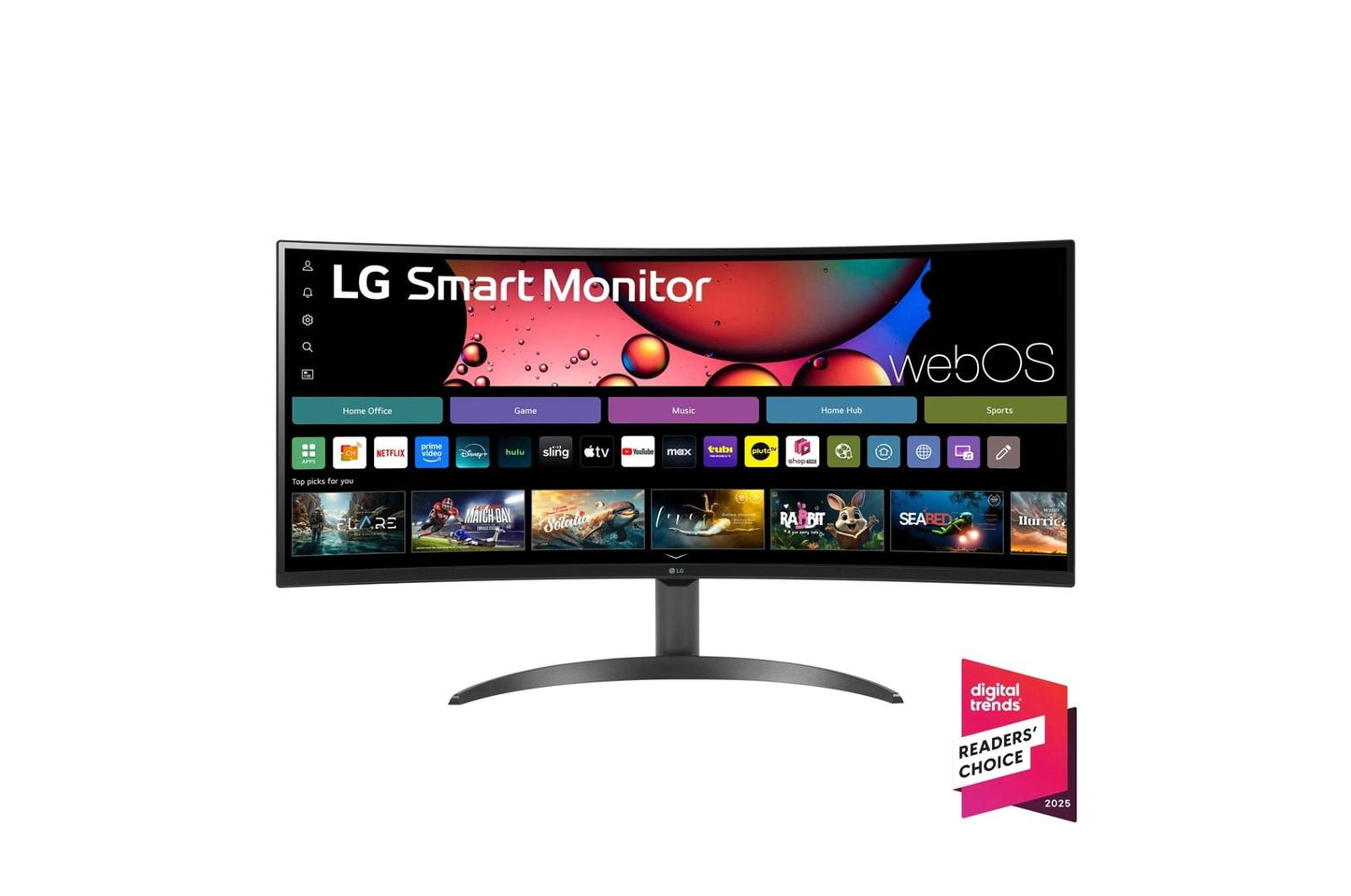 Lg 34SR60QCB 34 Inch Smart Monitor WQHD 1440P Curved Screen 100Hz with webOS