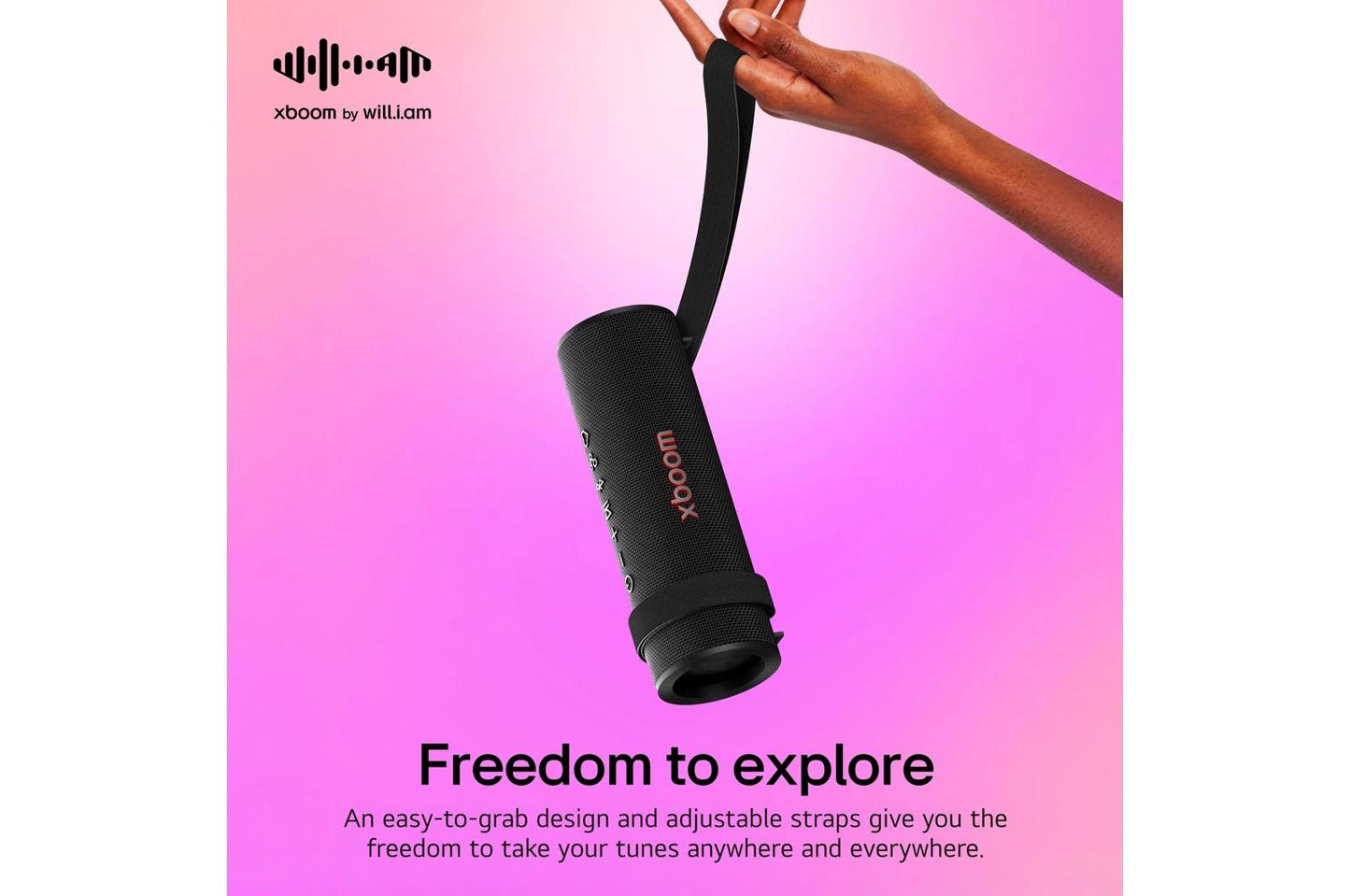 GRABAUSALBK LG xboom Grab  Bluetooth Speaker  xboom Signature Sound by will.i.am for Ultimate Portability