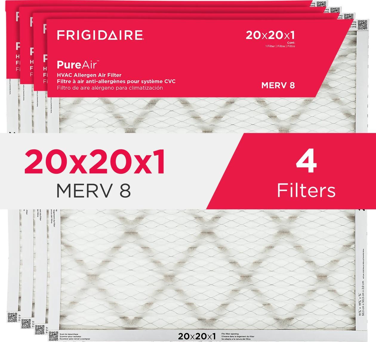 Frigidaire HVAC202084 PureAir® 20" x 20" x 1" MERV 8 Allergen Air Filter - 4 Pack