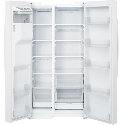 GZS24NGYWW GE® 23.6 Cu. Ft. Counter-Depth Side-By-Side Refrigerator with Extra Tall Dispenser and In-Door Icemaker