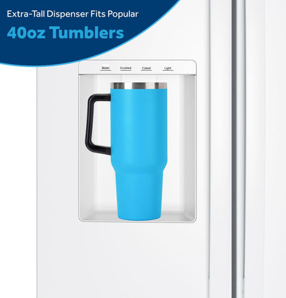 GZS24NGYWW GE® 23.6 Cu. Ft. Counter-Depth Side-By-Side Refrigerator with Extra Tall Dispenser and In-Door Icemaker