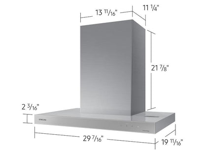 Samsung NK30CB600WCGAA 30" Bespoke Smart Wall Mount Hood in Clean Grey