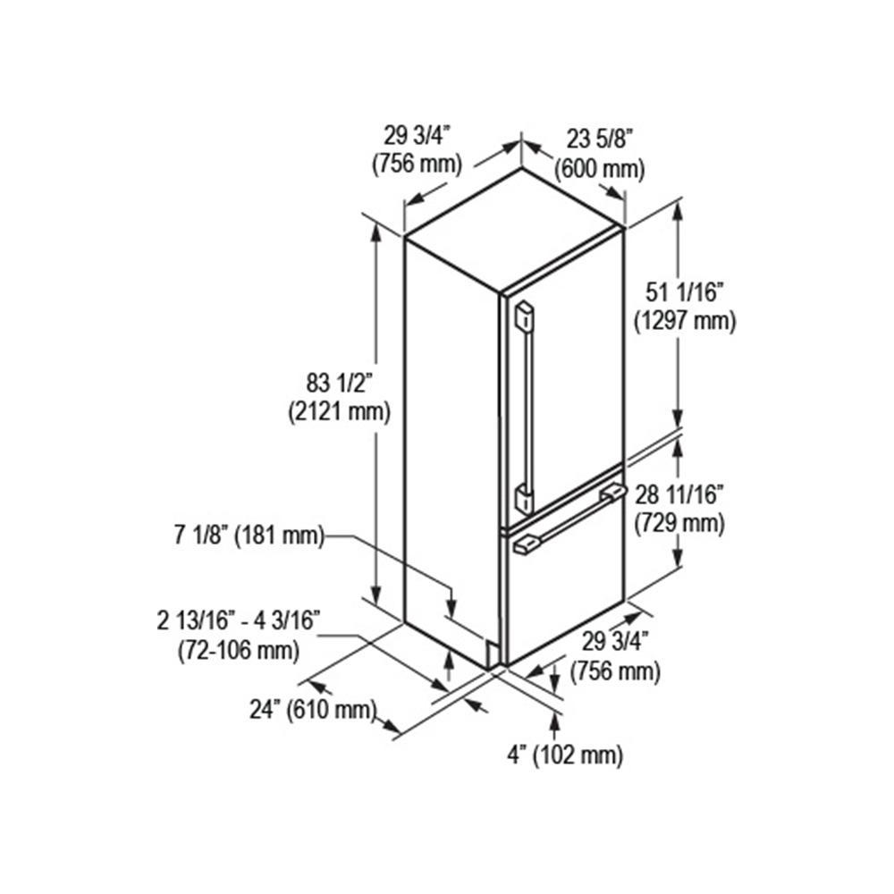 30" OVERLAY BUILT-IN FRIDGE