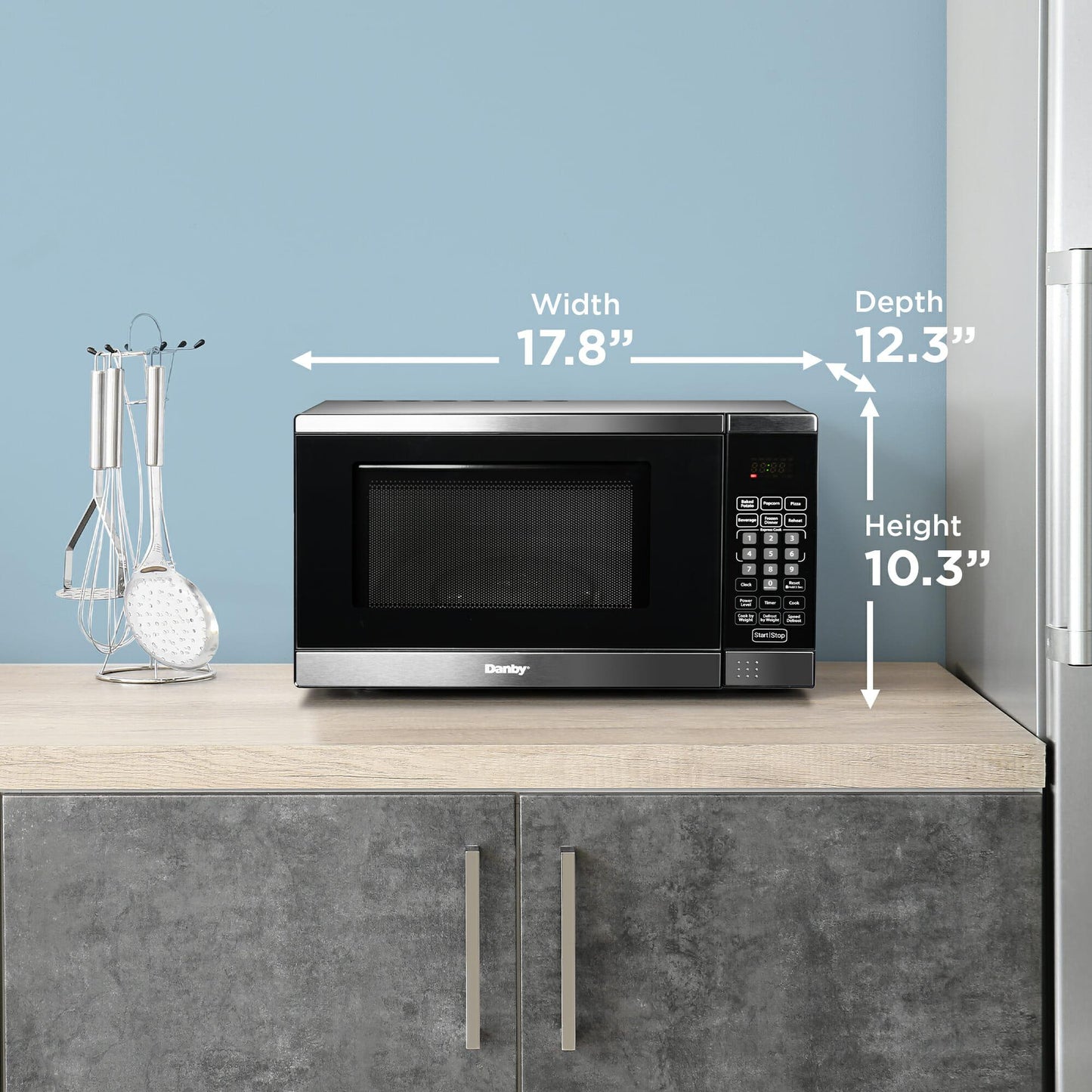 DDMW007501G1 Danby Designer 0.7 cu. ft. Space Saving Under the Cupboard Microwave in Stainless Steel