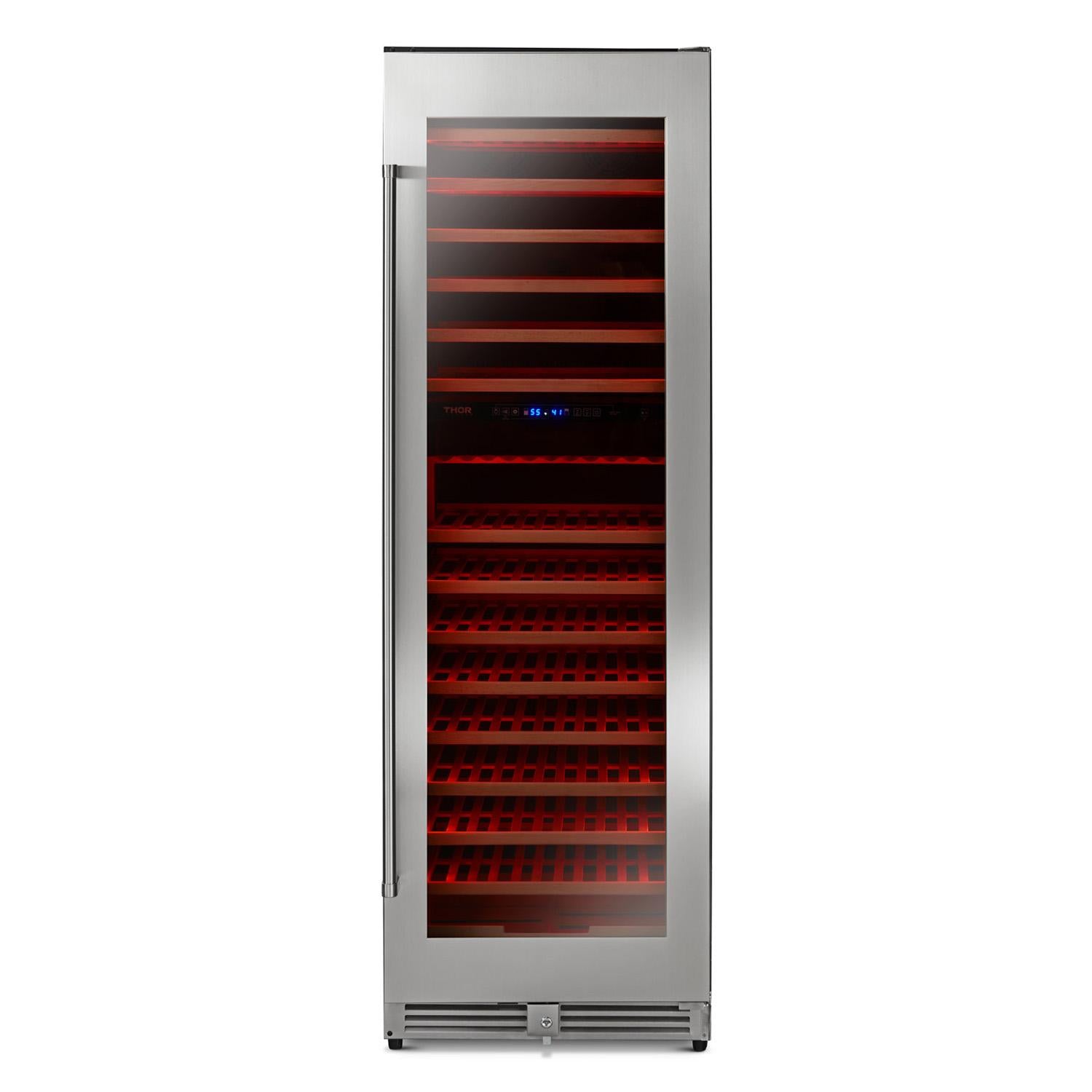 Thor Kitchen 24 Inch Dual Zone Wine Cooler, 162 Wine Bottle Capacity