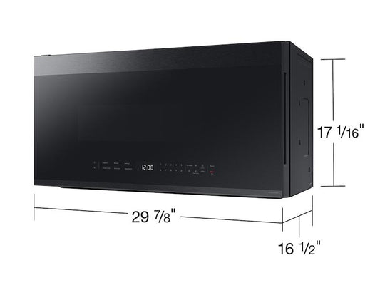 Samsung ME21DG6500MT Bespoke 2.1 cu. ft. Over-the-Range Microwave with Edge to Edge Glass Display in Matte Black Steel