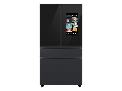 Samsung RF23BB89008M Bespoke 4-Door French Door Refrigerator (23 cu. ft.) - with Top Left and Family Hub™ Panel in Charcoal Glass - and Matte Black Steel Middle and Bottom Panels