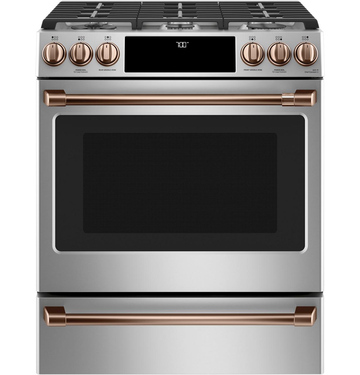 Cafe CXFCGHKPMCU CAF(EBACK)™ Front Control Gas Knobs and Handles - Brushed Copper