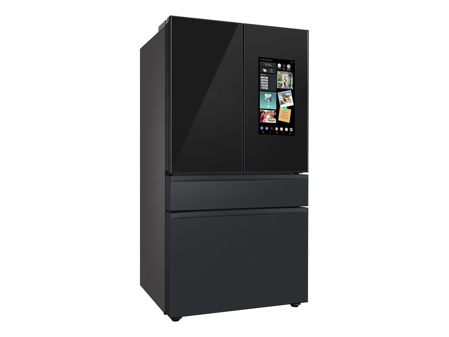 Samsung RF23BB89008M Bespoke 4-Door French Door Refrigerator (23 cu. ft.) - with Top Left and Family Hub™ Panel in Charcoal Glass - and Matte Black Steel Middle and Bottom Panels