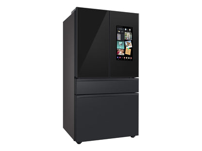 Samsung RF23BB89008M Bespoke 4-Door French Door Refrigerator (23 cu. ft.) - with Top Left and Family Hub™ Panel in Charcoal Glass - and Matte Black Steel Middle and Bottom Panels