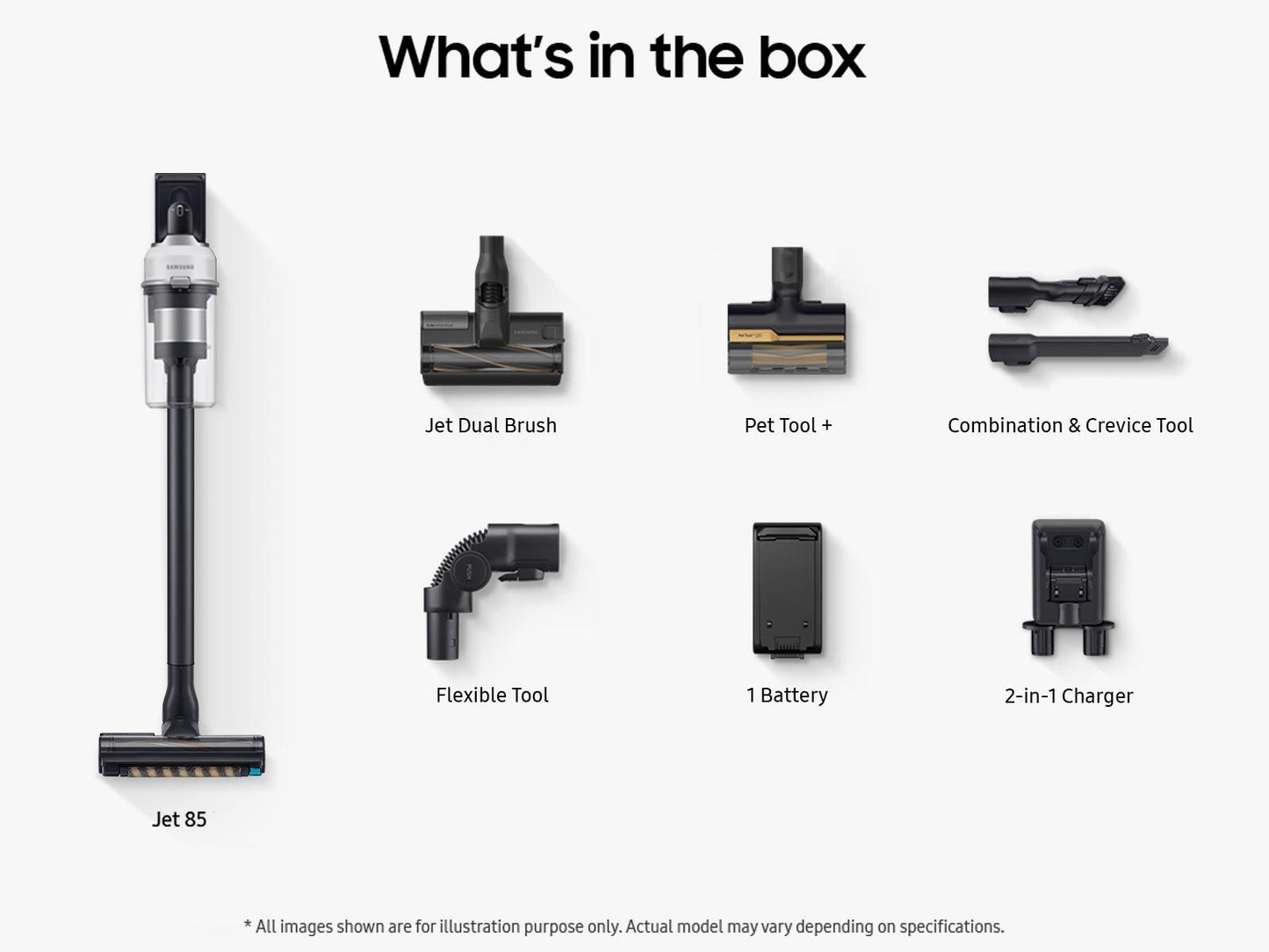 Samsung VS20C8522TW Jet Stick 60 min run time  5-Layer Filtration  210W Suction