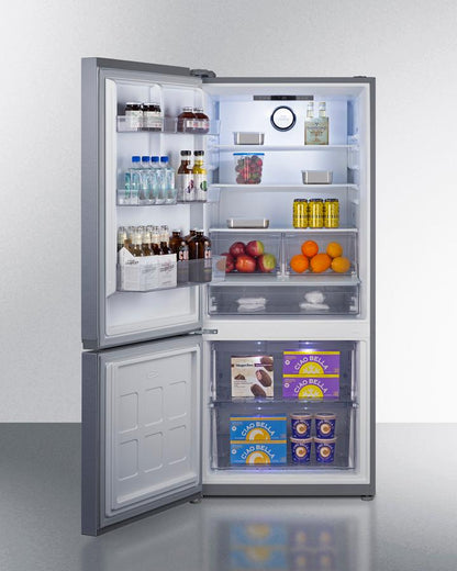 Summit FFBF173SSLHD 30" Wide Bottom-mount Refrigerator-freezer, Counter Depth