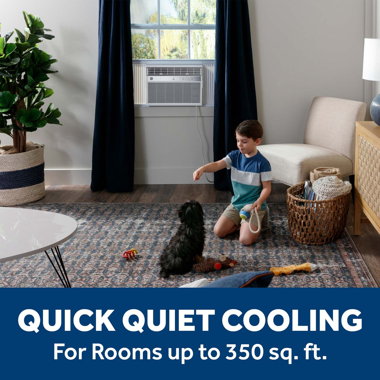 AWES08WWF GE® 8,000 BTU Smart Electronic Window Air Conditioner for Medium Rooms up to 350 sq. ft.