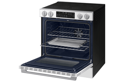 Samsung NSE90H63SW Bespoke Smart Slide-in Electric Range Pro Style Elite Design  Illuminated Knobs  Air Fry Max