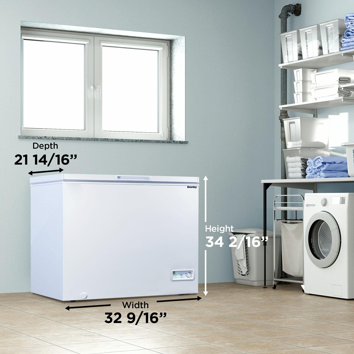 DCF070A5WDB Danby 7.0 cu. ft. Square Model Chest Freezer in White