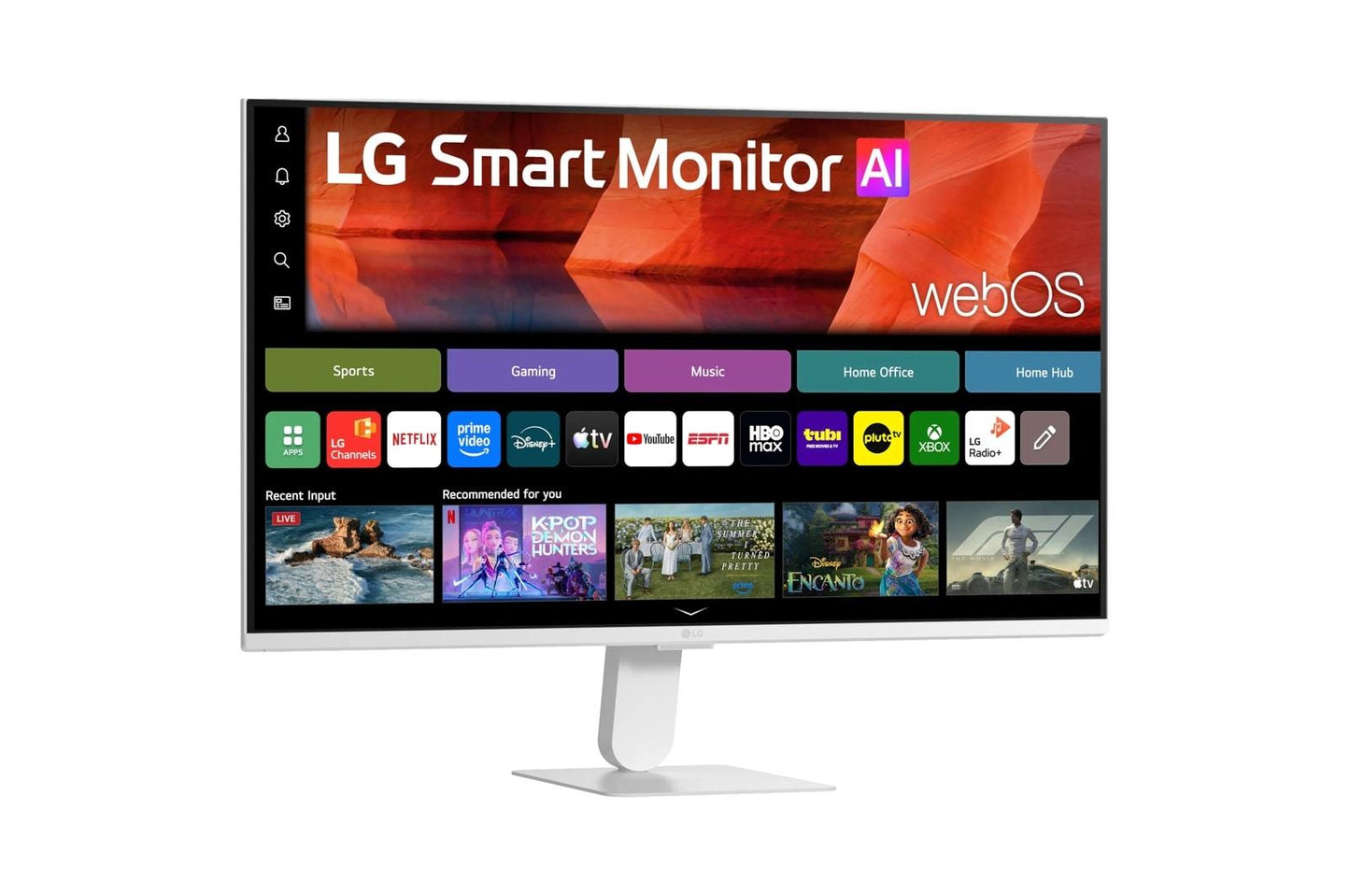 Lg 27U511SBW 27 Inch LG Smart Monitor AI U5s, FHD IPS Monitor for Streaming with webOS