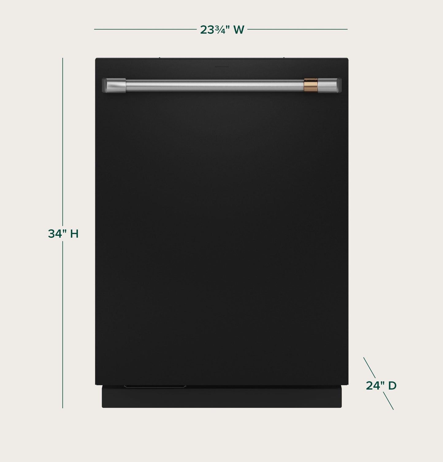 Cafe CDT888P3VD1 CAF(EBACK)™ CustomFit ENERGY STAR Stainless Interior Smart Dishwasher with Ultra Wash Top Rack and Dual Convection Ultra Dry, LED Lights, 39 dBA