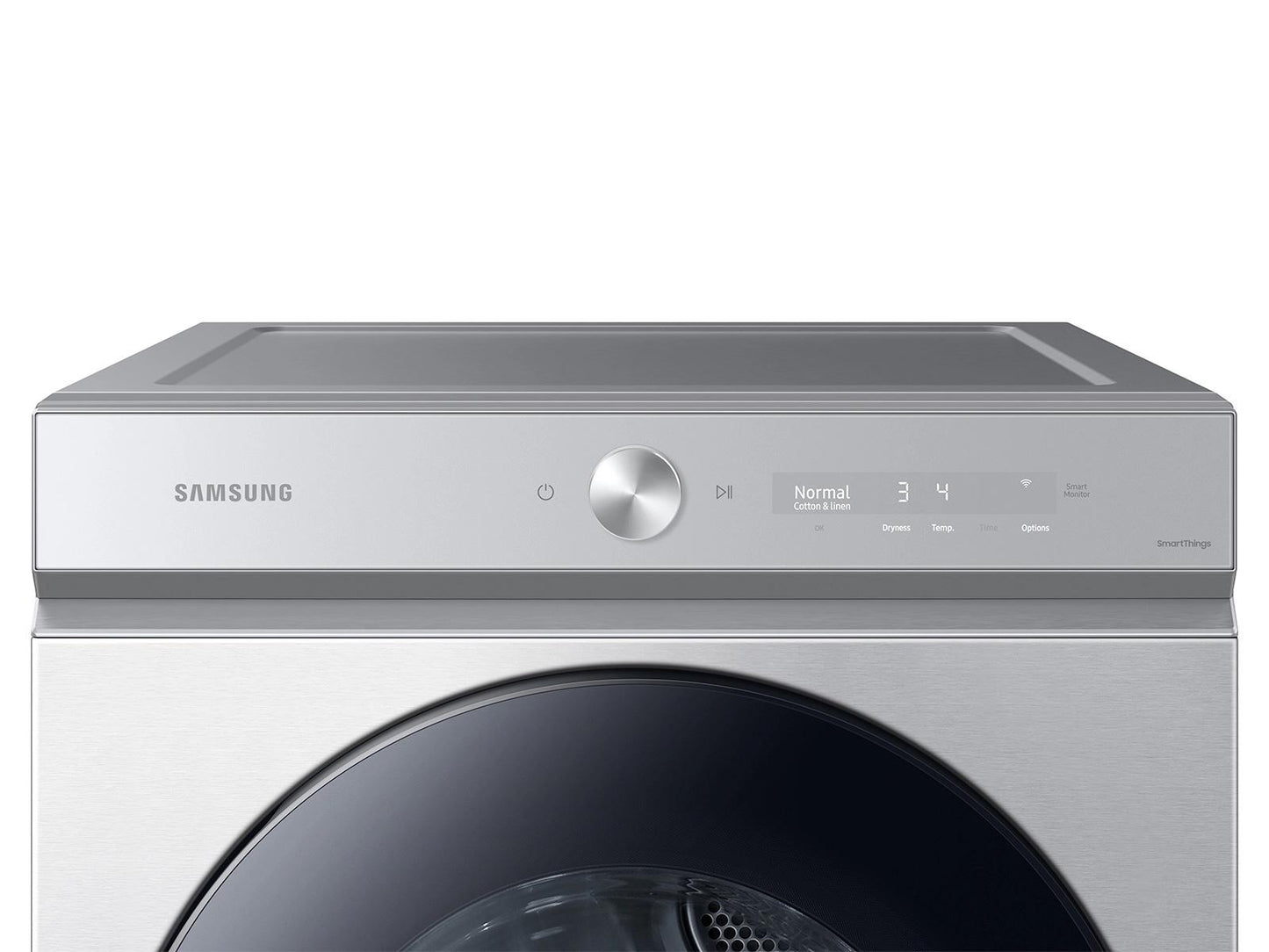 Samsung DVG53BB8700T Bespoke 7.6 cu. ft. Ultra Capacity Gas Dryer with Super Speed Dry and AI Smart Dial in Silver Steel