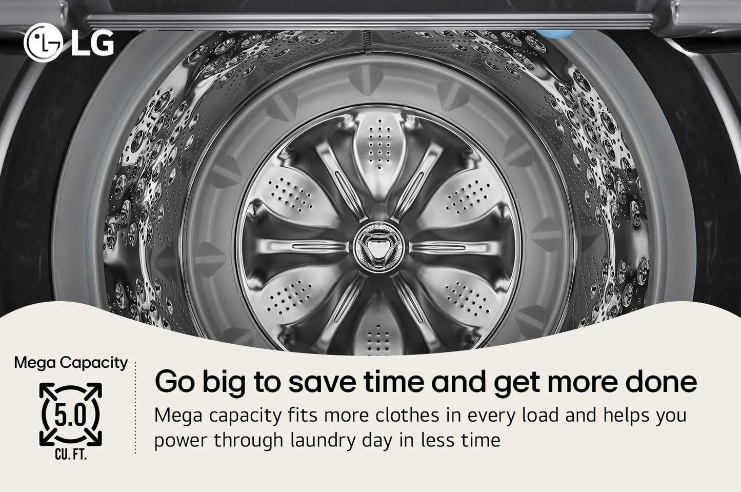 Lg WT7150CX 5.0 cu. ft. Mega Capacity Top Load Washer with TurboDrum™ Technology