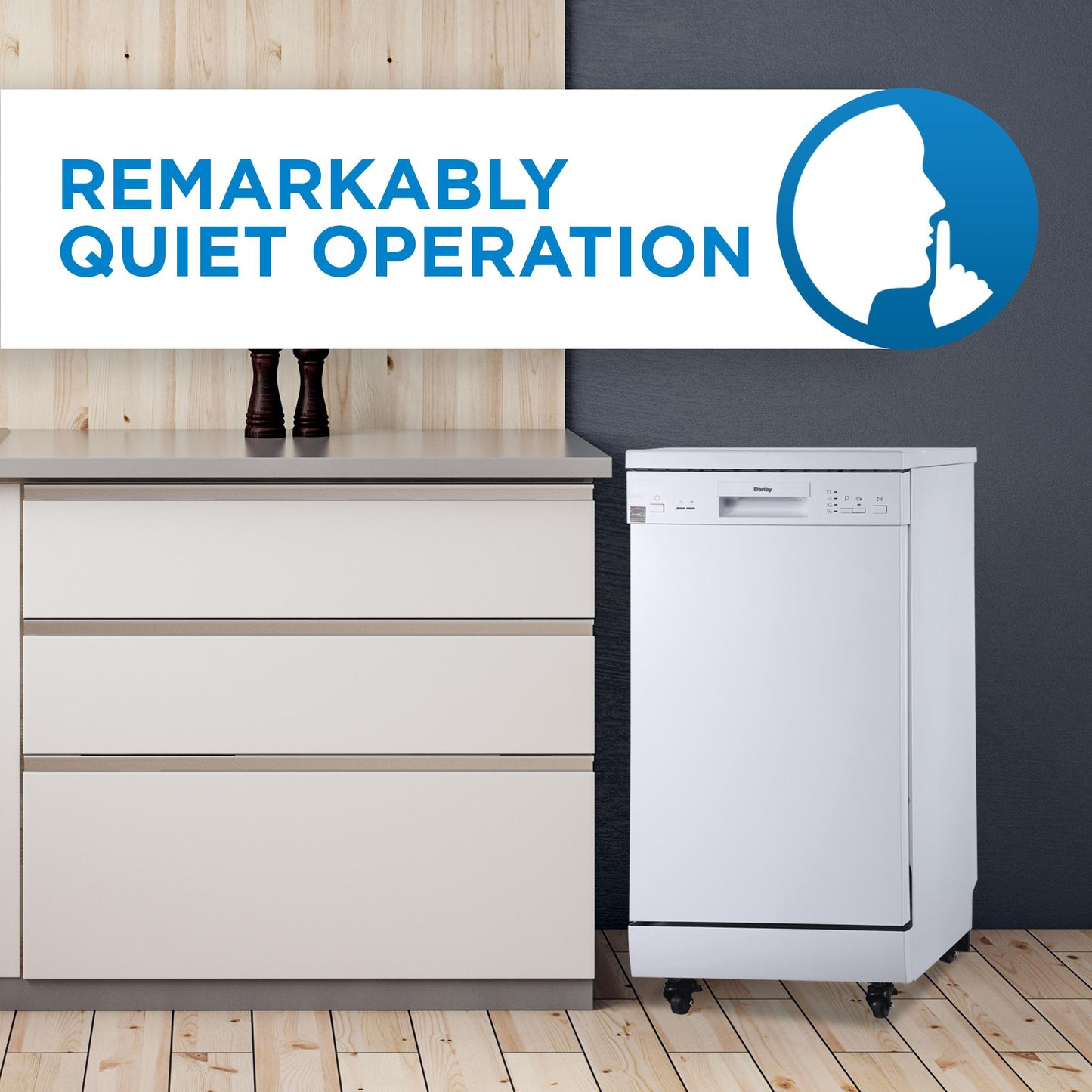 DDW1805EWP Danby 18" Wide Portable Dishwasher in White