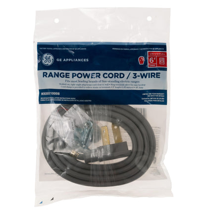 Ge Appliances WX09X10008 6' 40amp 3 wire range cord