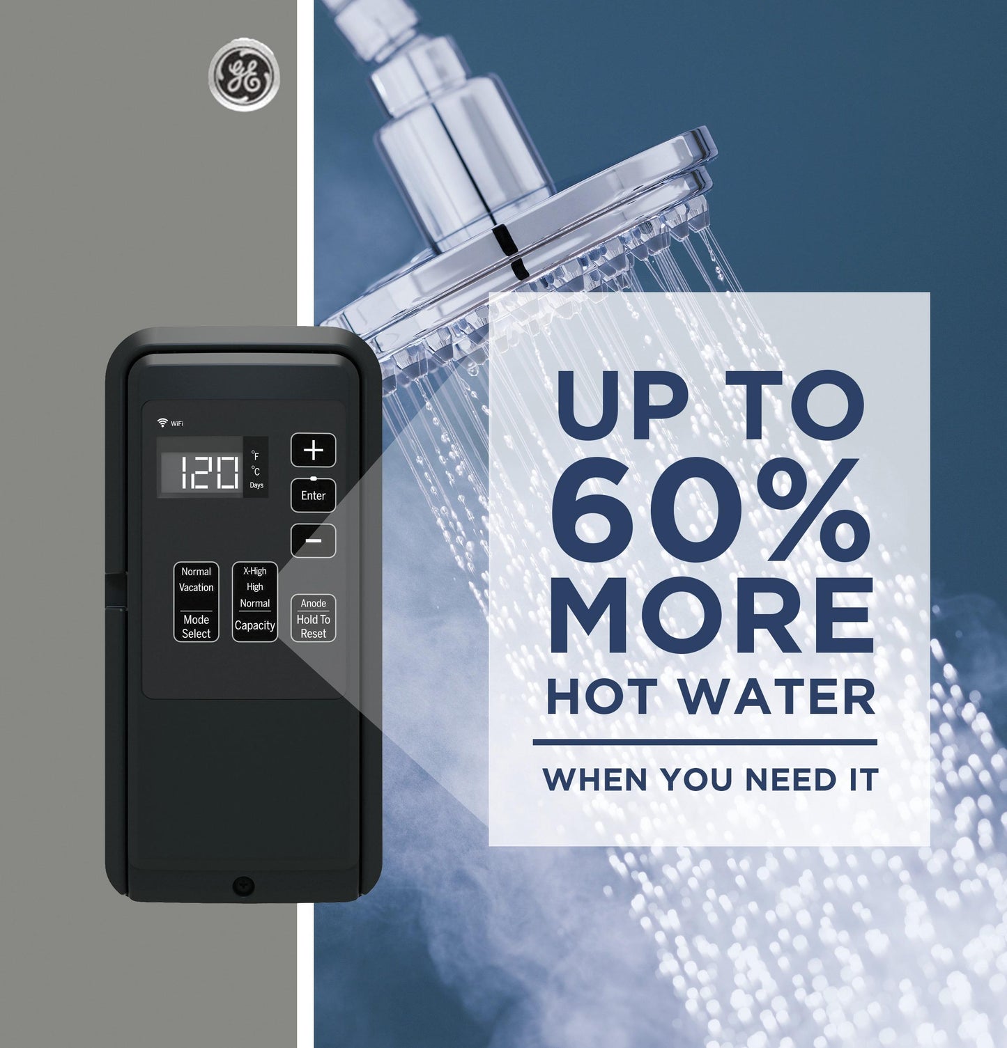 GE50S10BMM GE® Smart 50 Gallon Electric Water Heater with Flexible Capacity