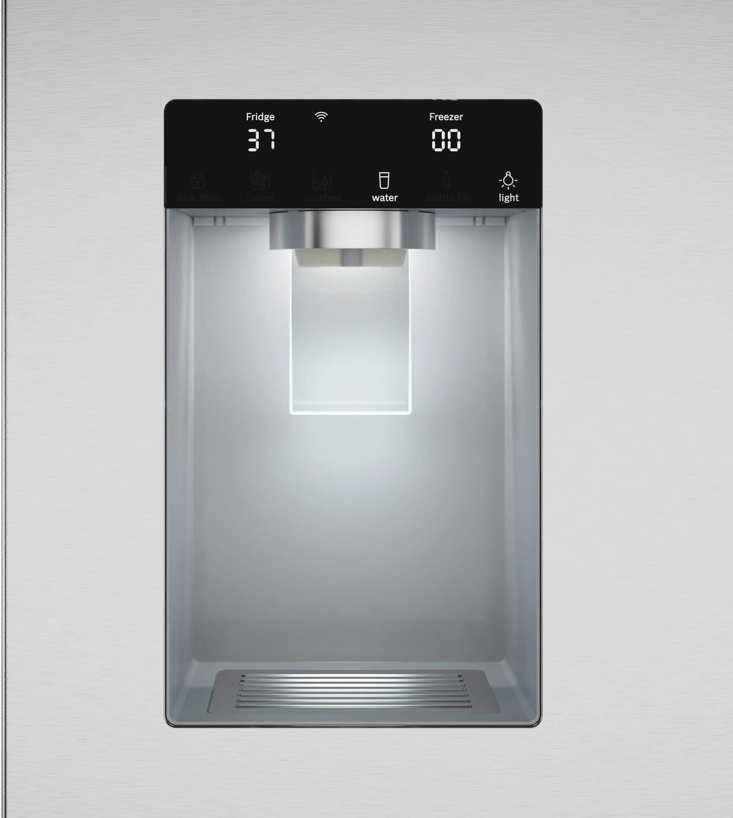 Bosch B36CD10ENS 100 Series, French Door Bottom freezer, multi door, 36'', Brushed steel (with anti-fingerprint), Total No Frost