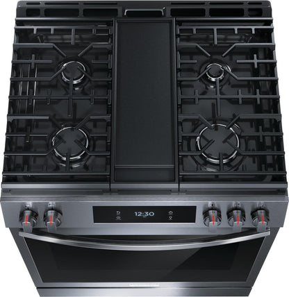 Frigidaire GCFG3060BD 30" Front Control Gas Range with Total Convection