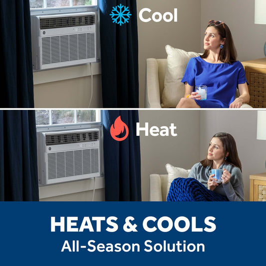 AWGH24WWF GE® 24,000 BTU Smart Heat/Cool Electronic Window Air Conditioner for Extra-Large Rooms up to 1,500 sq. ft.