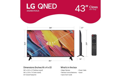 Lg 43QNED70AUA 43 Inch Class LG QNED AI QNED70A 4K Smart TV 2025
