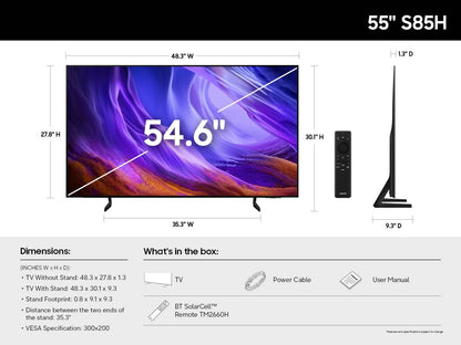 Samsung QN55S85HAEXZA 55 Inch Class OLED S85H 4K 4K Samsung Vision AI Smart TV (2026)