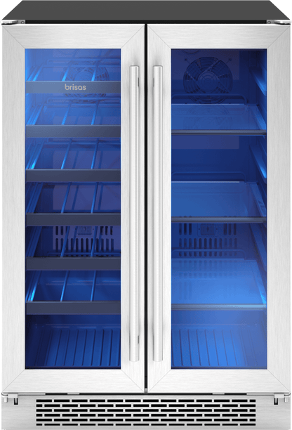 Zephyr BWB24C32AG Brisas Wine Bev Cooler, 24in UC, SS+Gls, Fr Dr, 2Z