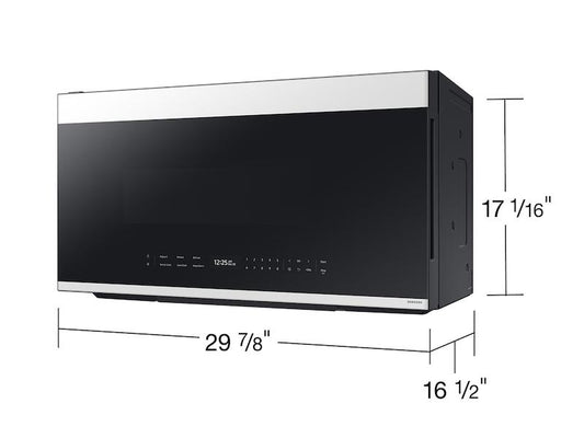 Samsung ME21DB670012 Bespoke 2.1 cu. ft. Over-the-Range Microwave with Auto Dimming Glass Touch Controls in White Glass