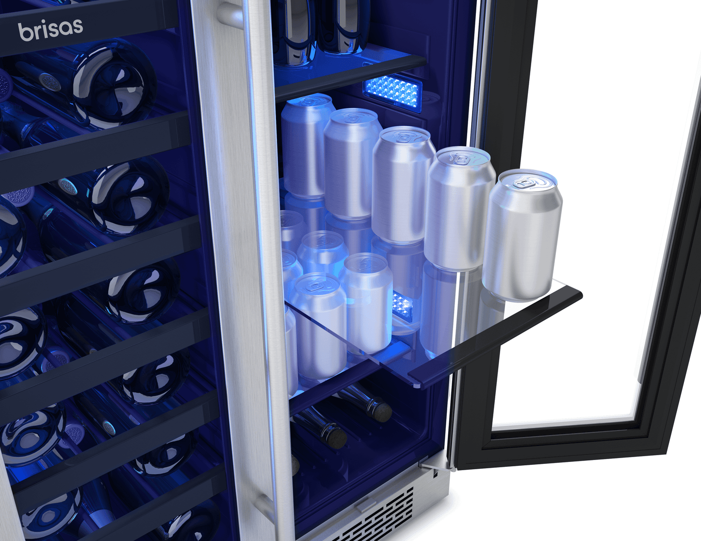 Zephyr BWB24C32AG Brisas Wine Bev Cooler, 24in UC, SS+Gls, Fr Dr, 2Z
