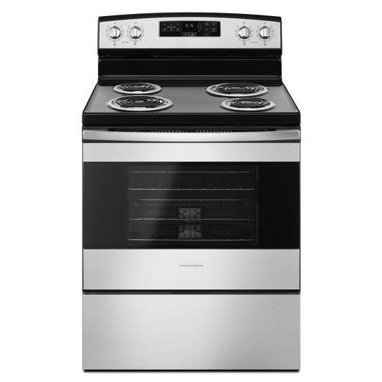 Amana® 30-inch Electric Range with Self-Clean Option - Black-on-Stainless