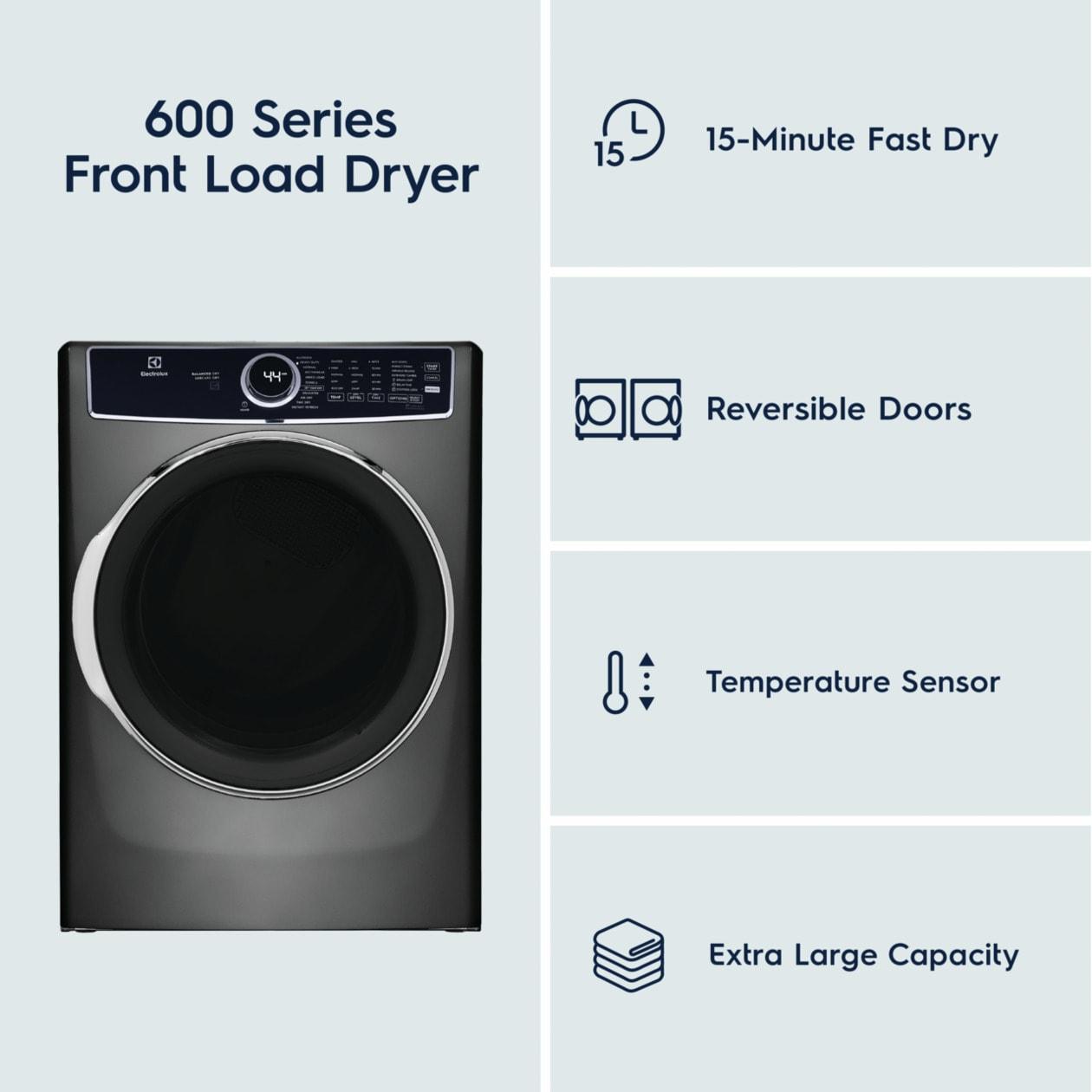 ELFE7637AT Electrolux Front Load Perfect Steam™ Electric Dryer with Balanced Dry™ and Instant Refresh - 8.0 Cu. Ft.