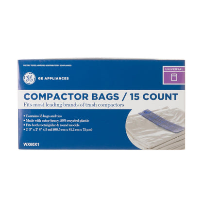 Ge Appliances WX60X1 Trash Compactor Bags (15 Bags Per Pack)