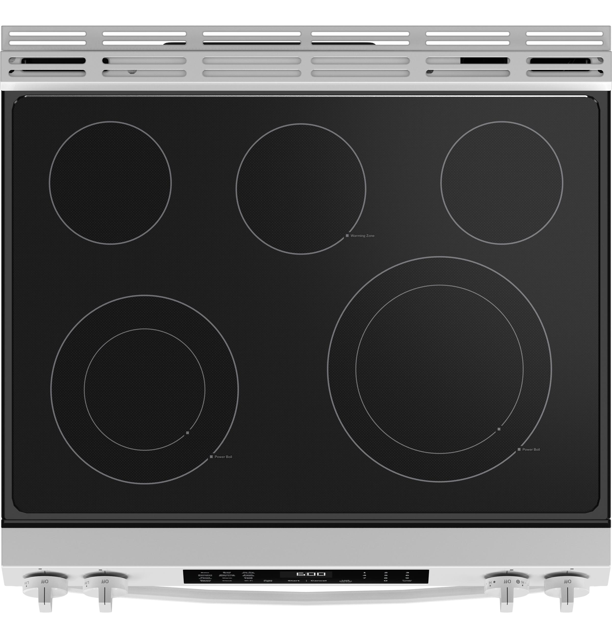 GRS600AVWW GE® 30" Slide-In Electric Convection Range with No Preheat Air Fry and EasyWash™ Oven Tray