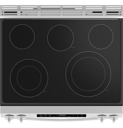 GRS600AVWW GE® ENERGY STAR® 30" Slide-In Electric Convection Range with No Preheat Air Fry and EasyWash™ Oven Tray