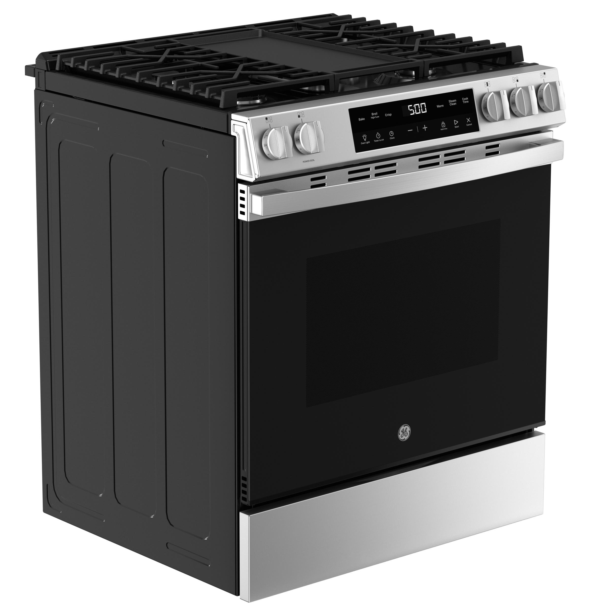 GGS500SVSS GE® 30" Slide-In Front Control Gas Range with Crisp Mode