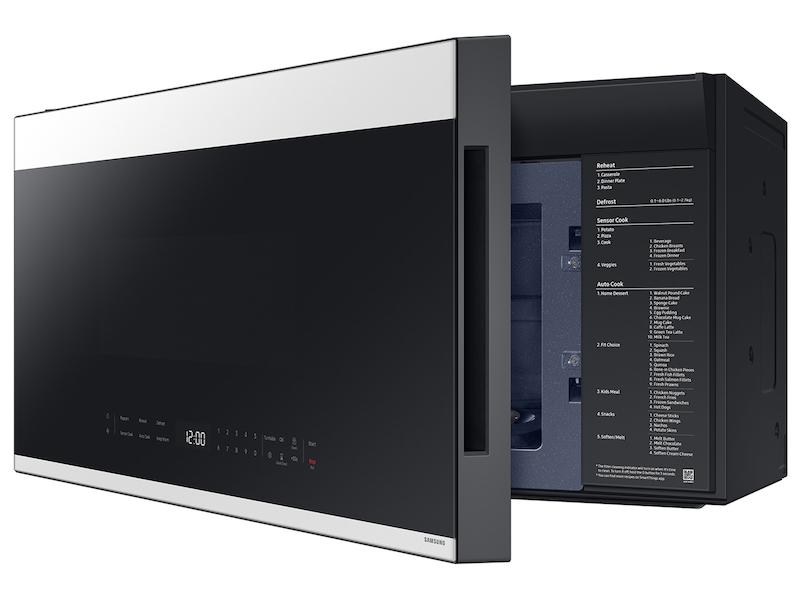 Samsung Bespoke 2.1 cu. ft. Over-the-Range Microwave with Edge to Edge Glass Display in White Glass