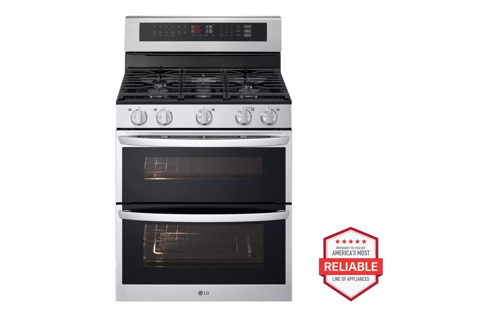 Lg LDGL6924S 6.9 cu. ft. Smart Gas Double Oven Freestanding Range with ProBake Convection® and Air Fry