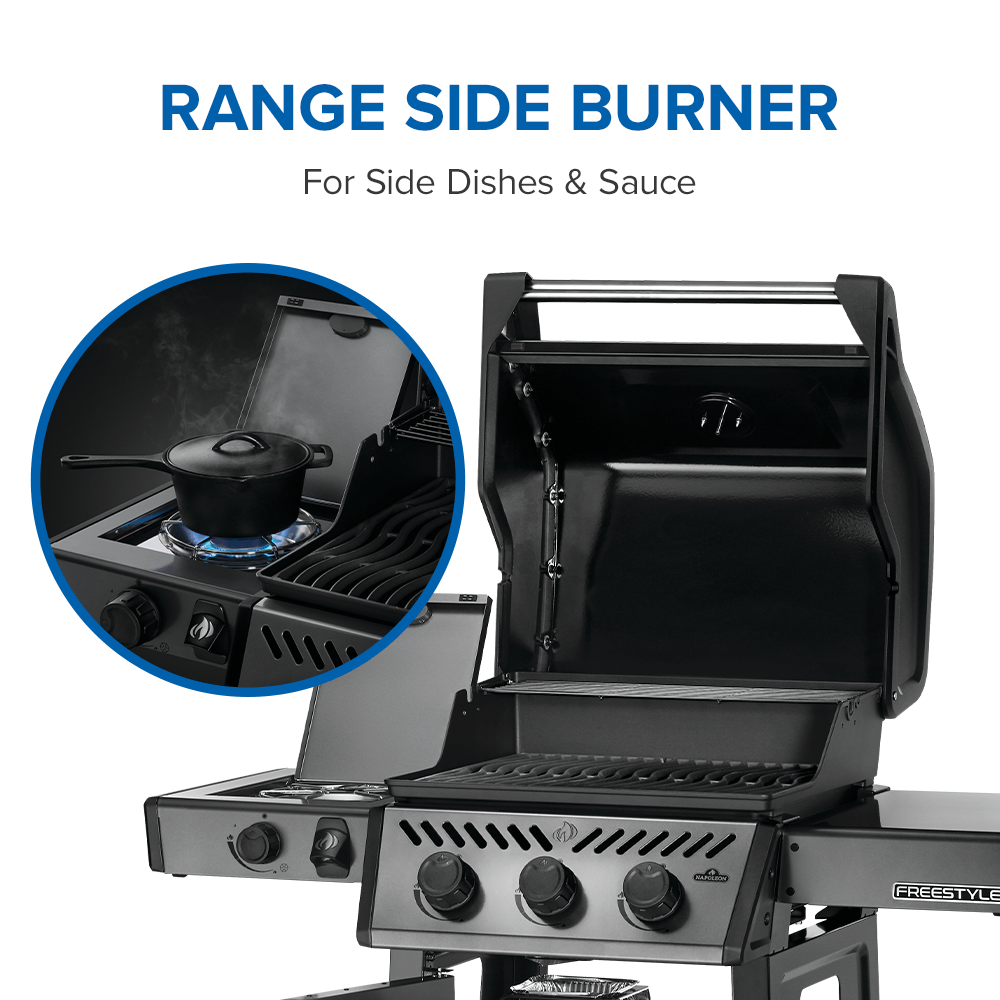 Napoleon Bbq F365DSBPGTECP Freestyle 365 SB with Range Side Burner , Propane, Graphite Grey