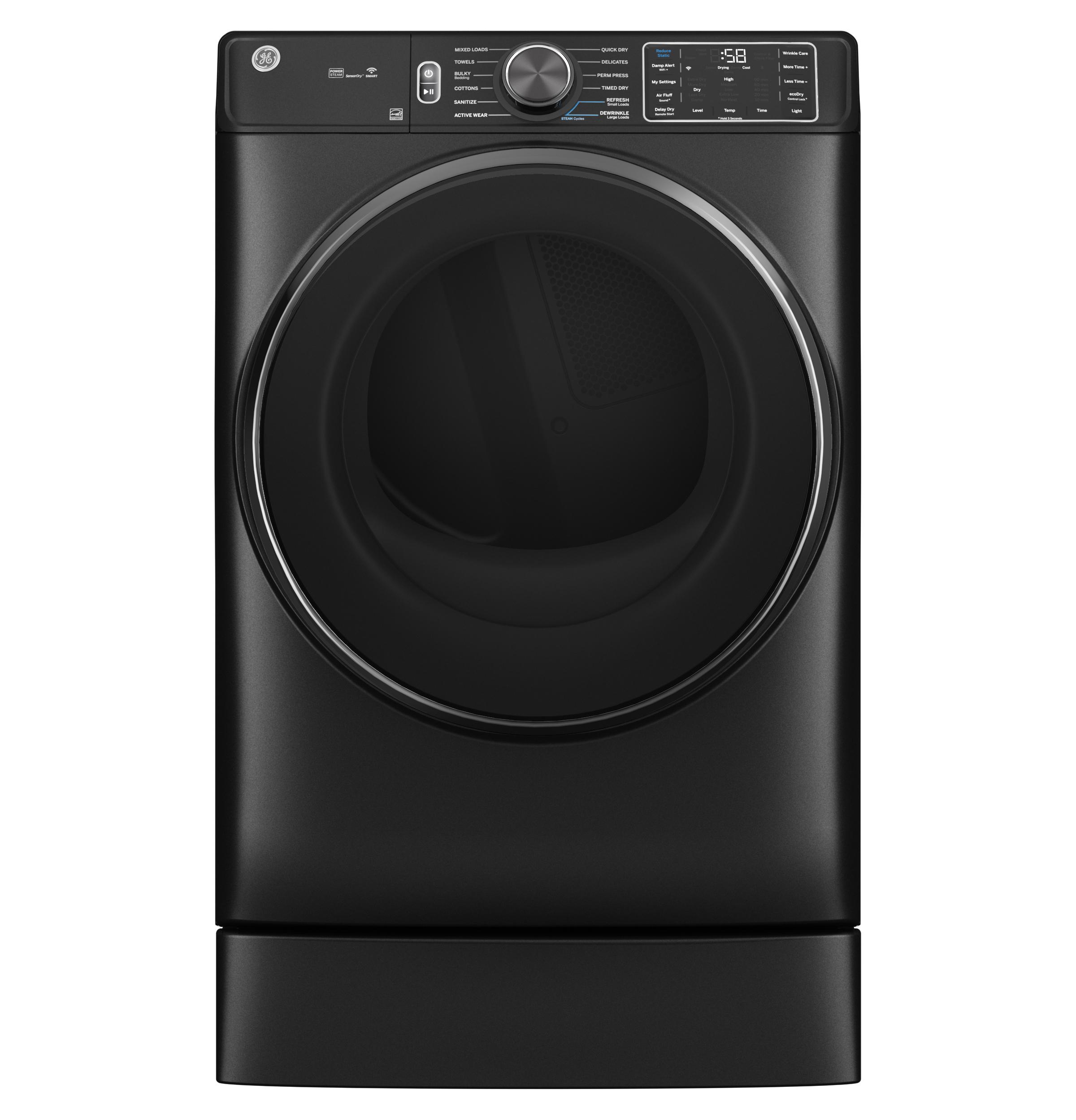 GFD65ESPVDS GE® ENERGY STAR® 7.8 cu. ft. Capacity Smart Front Load Electric Dryer with Steam and Sanitize Cycle