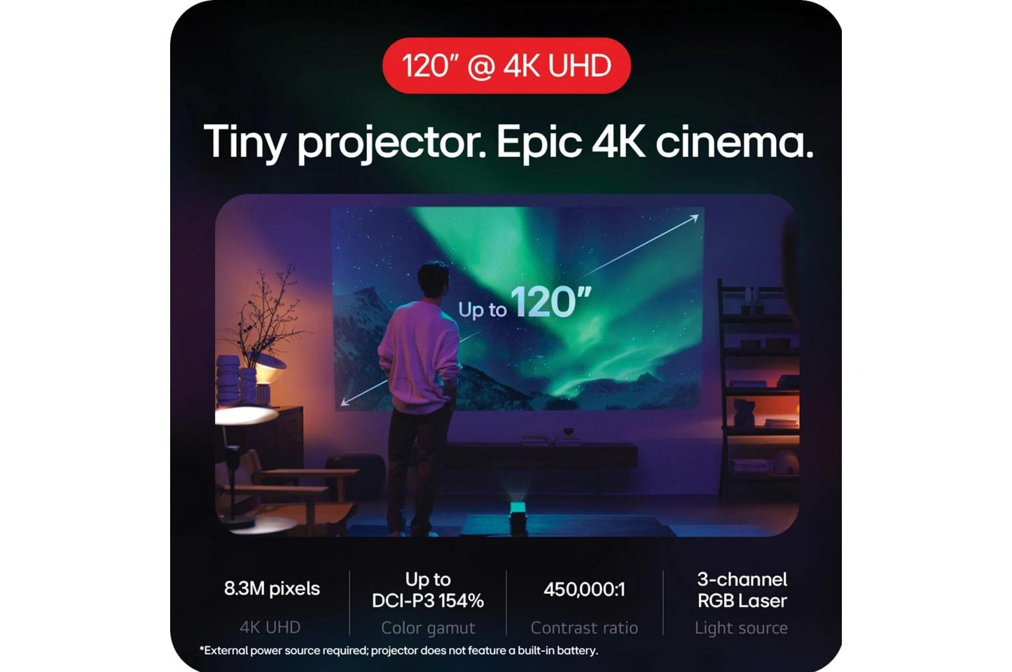 HU710PBAUSG LG CineBeam Q 4K UHD Smart Portable Laser Projector HU710PB.AUSG