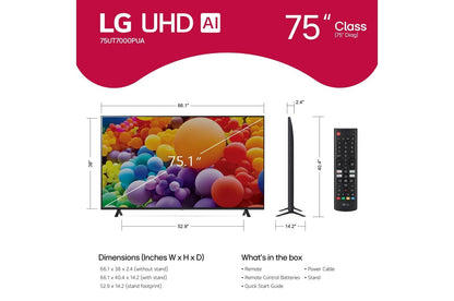 75UT7000PUA LG 75 Inch Class UHD Series 4K UHD TV with webOS 24